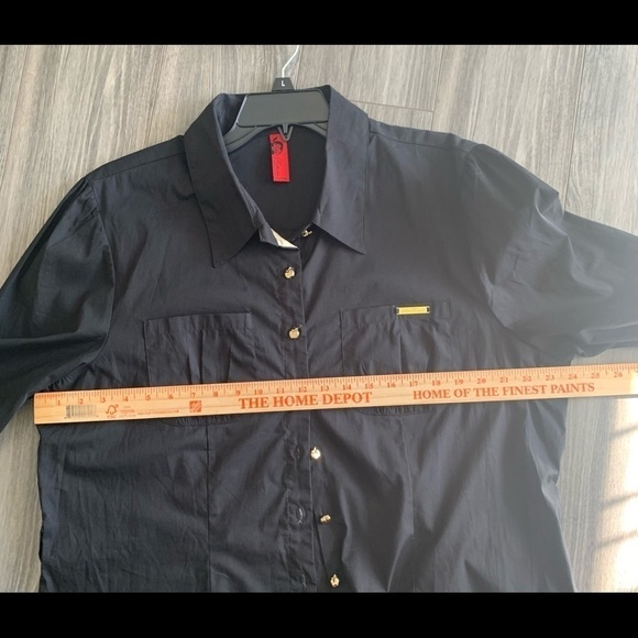 Apple Bottoms Y2K 90’s button down utility shirt. Black good accents Size 2X - Picture 10 of 12